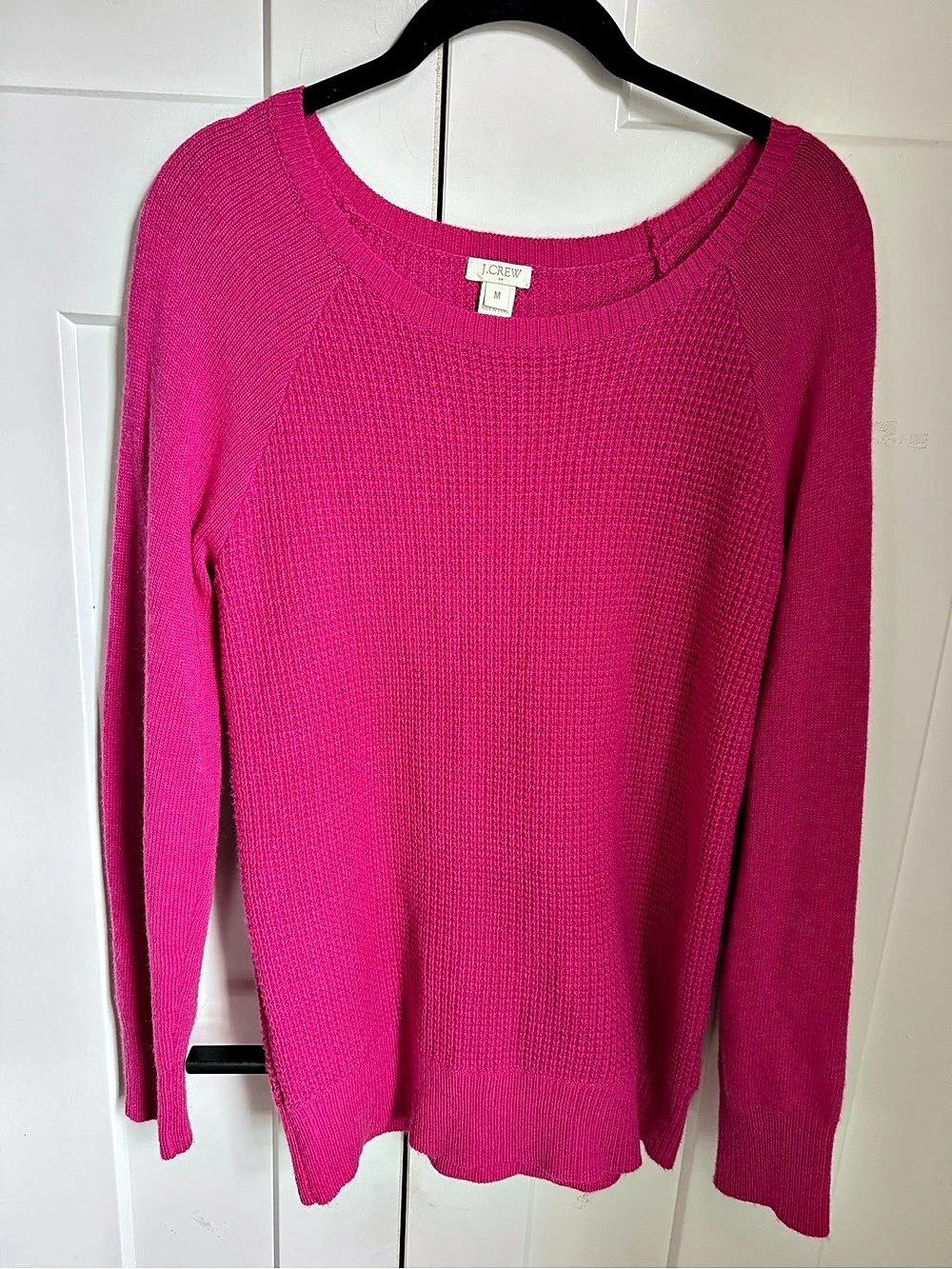 J.CREW Waffle Stitch Sweater Pink Medium